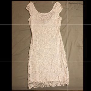 White H&M lace body con, fitted dress